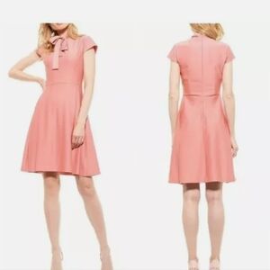 Alexia Admor Blaise Necktie Pleated Fit & Flare Dress Womens Medium XS pink